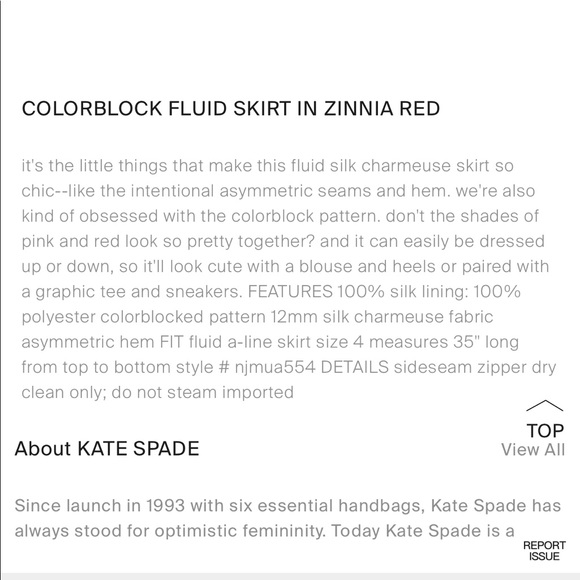 🎉HP🎉NWT! Kate Spade Colorblock Fluid Silk Skirt size 6 - Picture 10 of 11